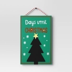 NWT. WONDERSHOP Countdown to Christmas Wood Sign